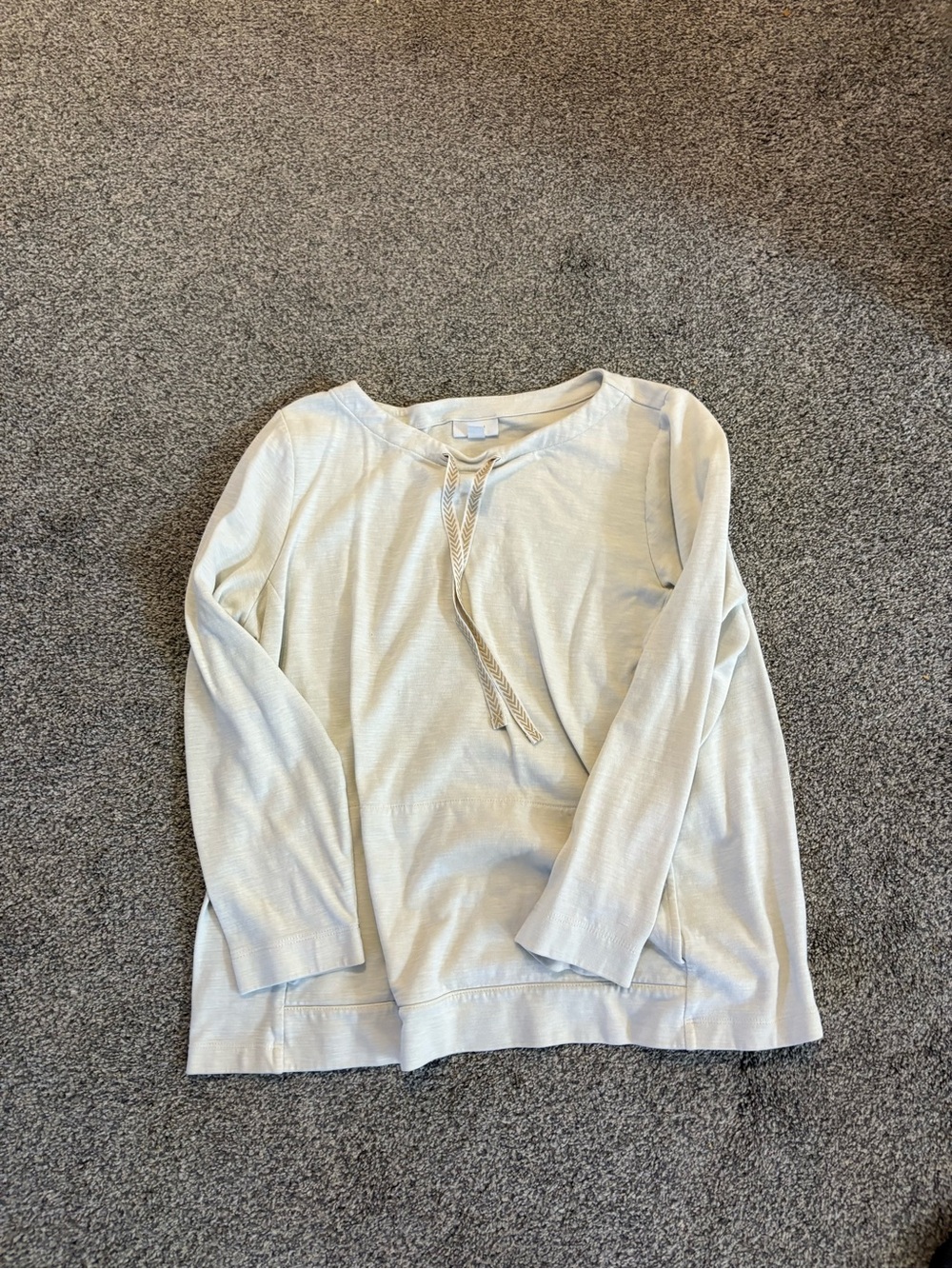 J. Jill Light Cream Tie-Neck Lightweight Pullover